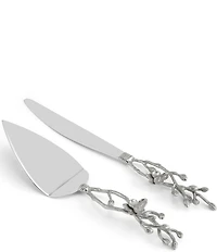 Michael Aram White Orchid Collection Sculpted Wedding Cake Knife & Server Set