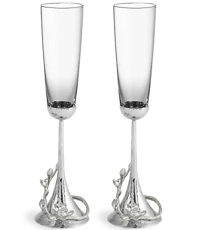 Michael Aram White Orchid Collection Toasting Flute Set