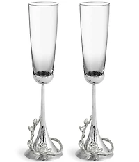 Michael Aram White Orchid Collection Toasting Flute Set