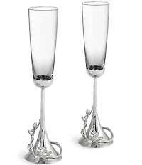 Michael Aram White Orchid Collection Toasting Flute Set