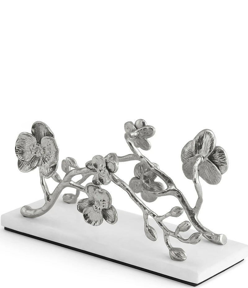 Michael Aram White Orchid Marble Base Vertical Napkin Holder