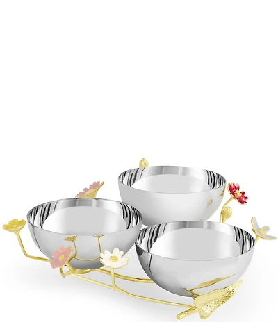 Michael Aram Wildflower Collection Stainless Steel Triple Dish