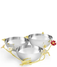 Michael Aram Wildflower Collection Stainless Steel Triple Dish