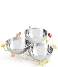 Michael Aram Wildflower Collection Stainless Steel Triple Dish