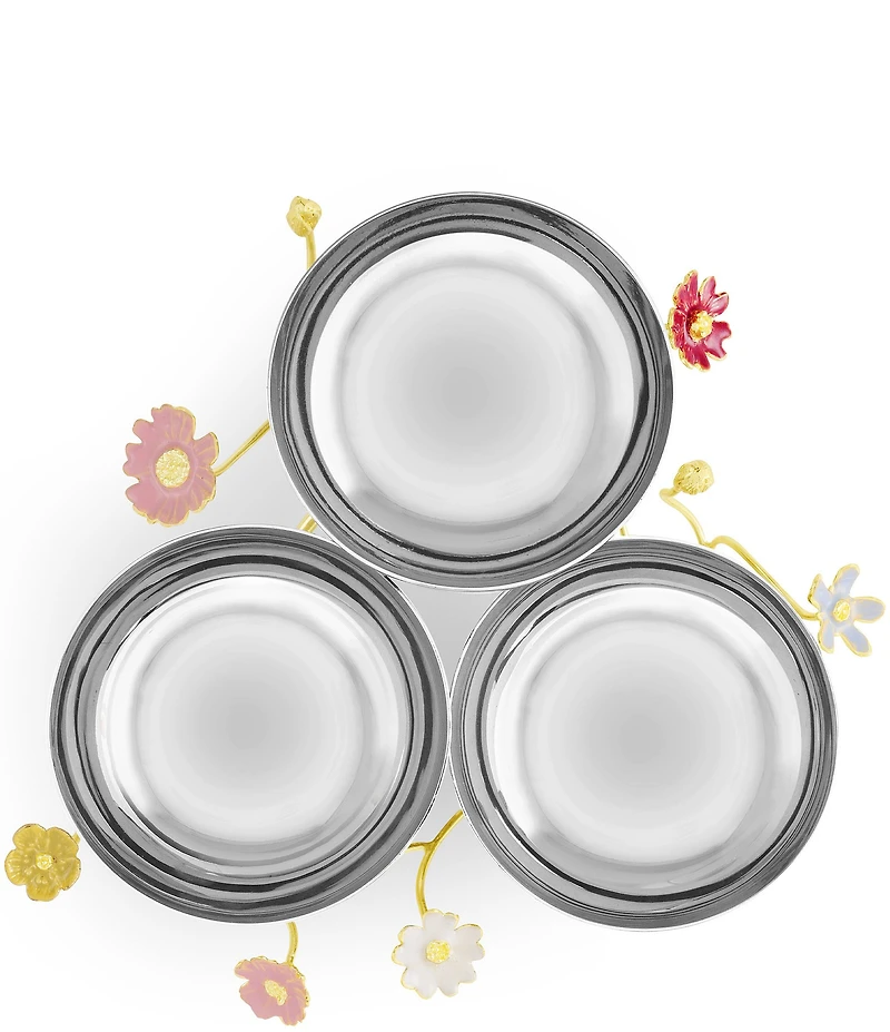 Michael Aram Wildflower Collection Stainless Steel Triple Dish