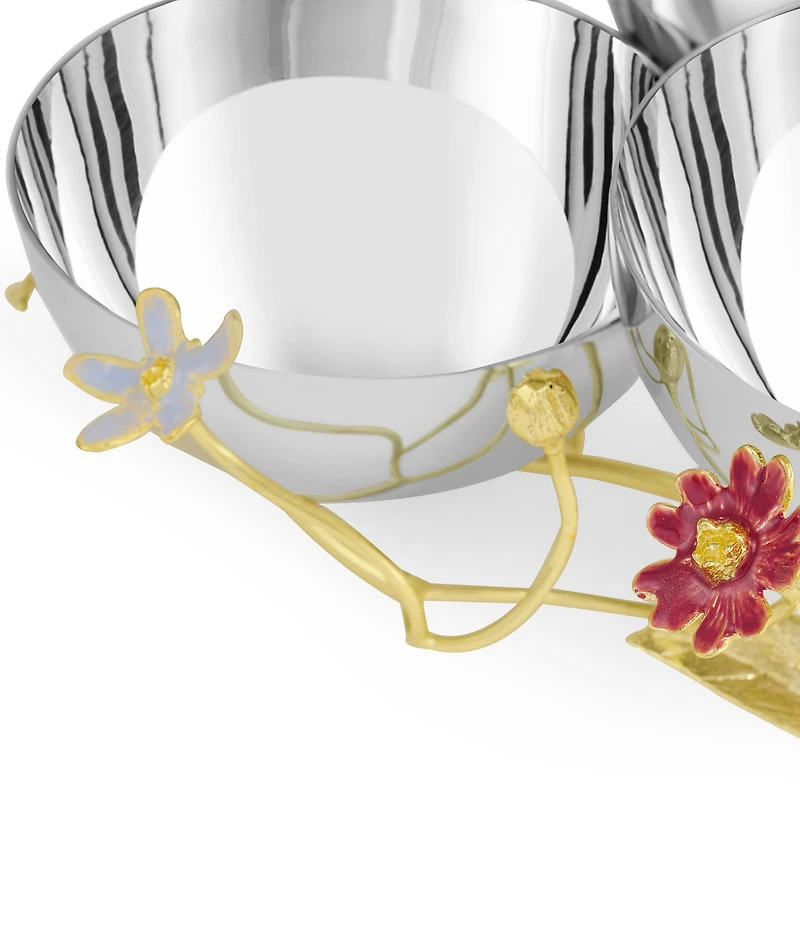 Michael Aram Wildflower Collection Stainless Steel Triple Dish