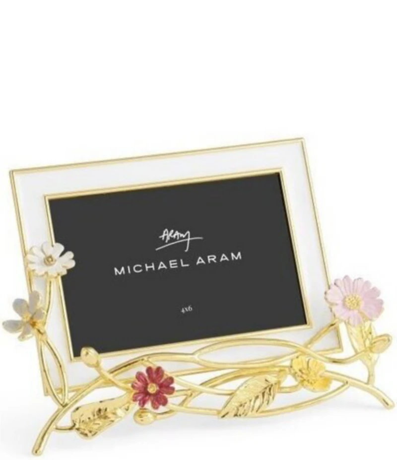 Michael Aram Wildflowers Enamel White Frame, 4#double; x 6#double;