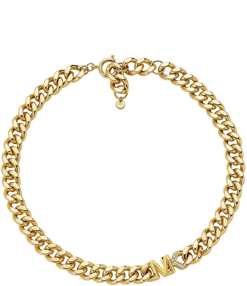 Michael Kors 14K Gold-Plated Logo Collar Necklace