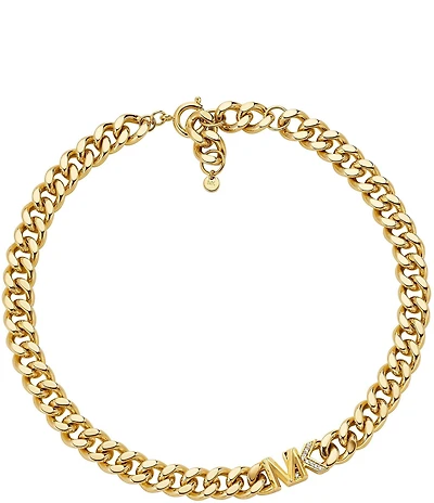Michael Kors 14K Gold-Plated Logo Collar Necklace