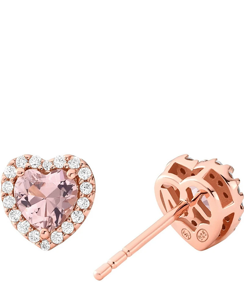 Michael Kors 14K Rose Gold-Plated Heart-Cut Stud Earrings
