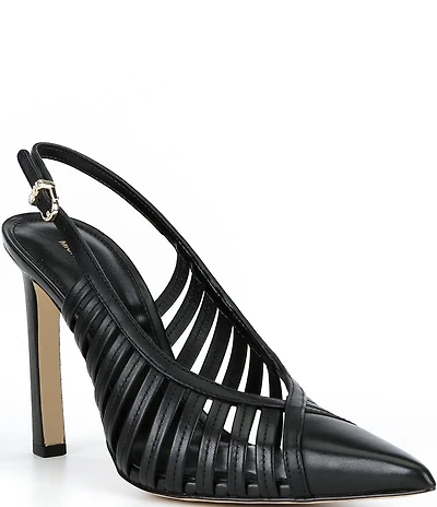Michael Kors Adriana Leather Slingback Caged Pumps