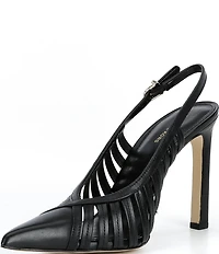 Michael Kors Adriana Leather Slingback Caged Pumps