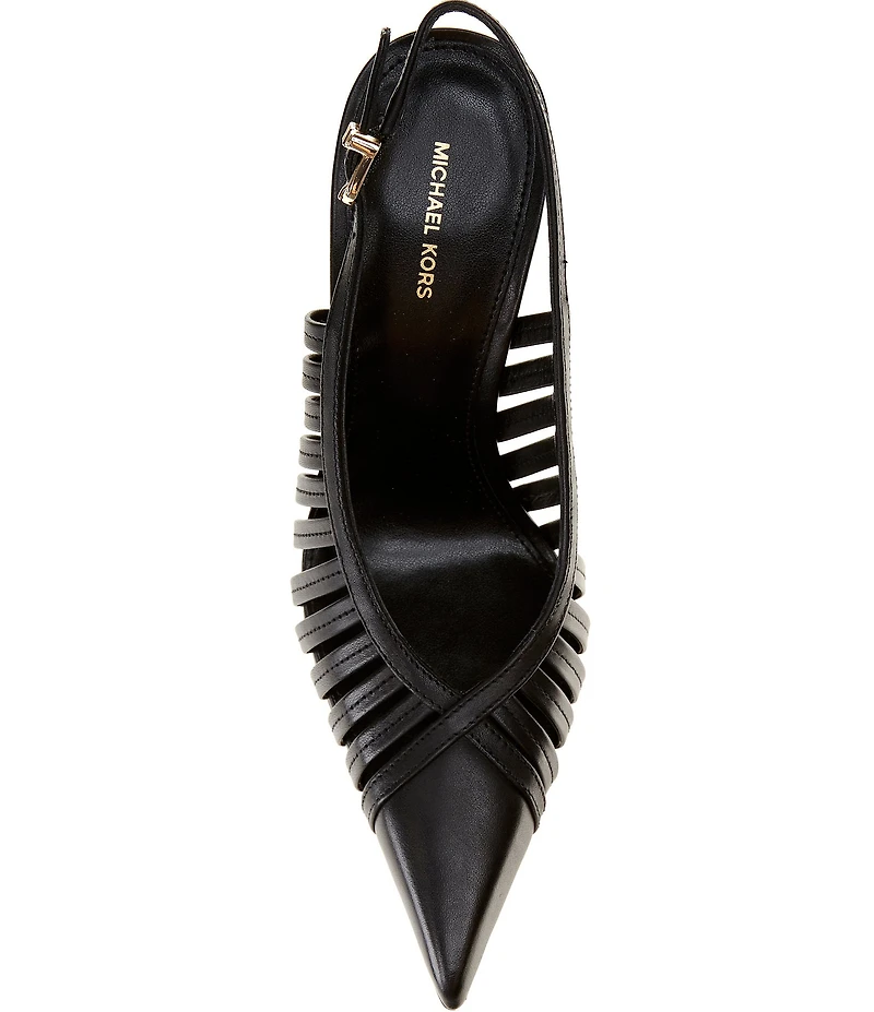 Michael Kors Adriana Leather Slingback Caged Pumps