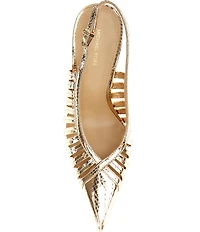 Michael Kors Adriana Metallic Leather Slingback Caged Pumps