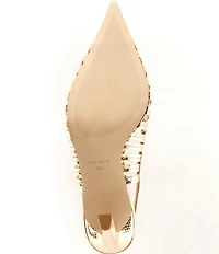Michael Kors Adriana Metallic Leather Slingback Caged Pumps