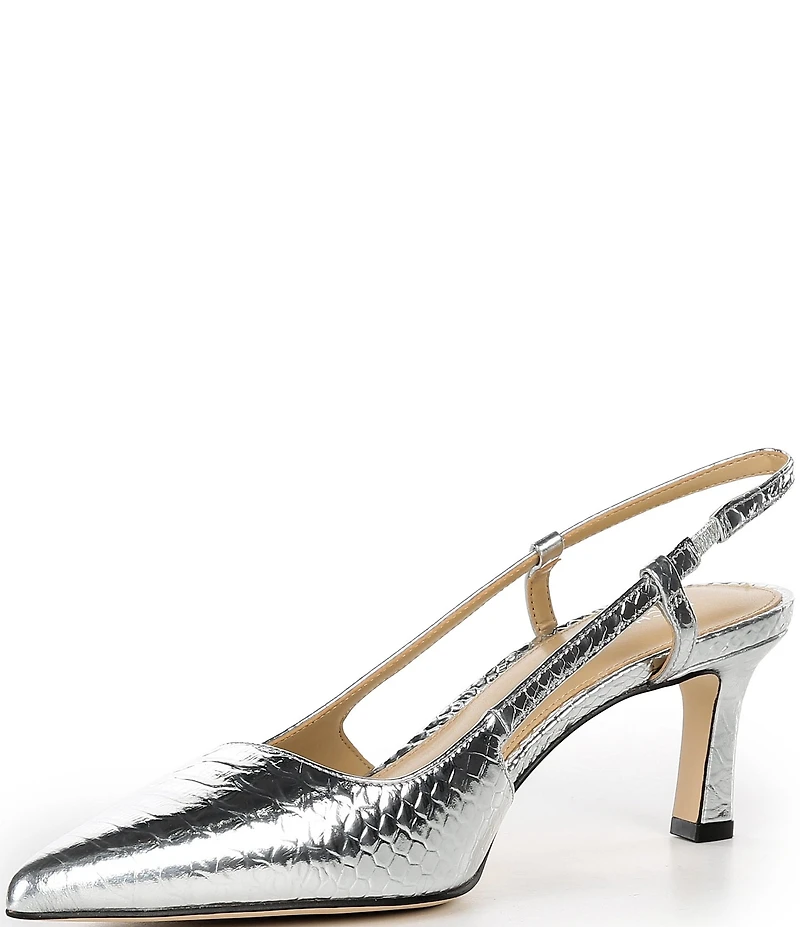 Michael Kors Alora Mid Embossed Leather Slingback Pumps