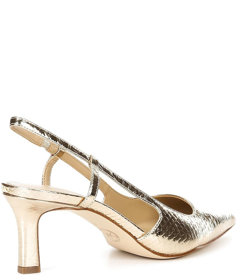 Michael Kors Alora Mid Embossed Leather Slingback Pumps