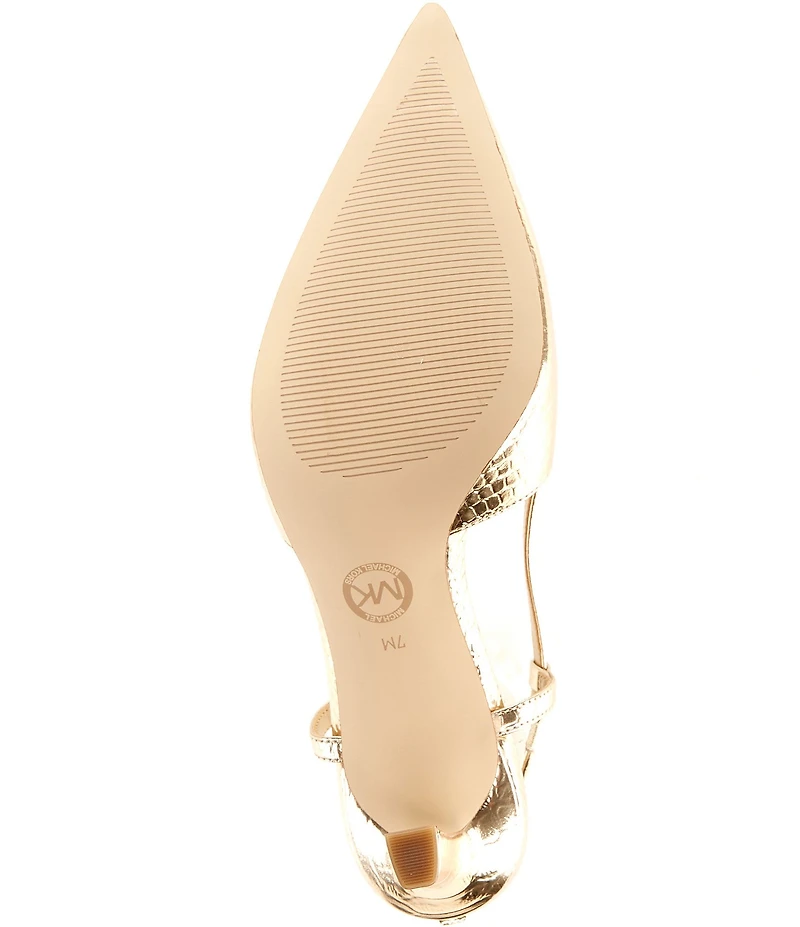 Michael Kors Alora Mid Embossed Leather Slingback Pumps