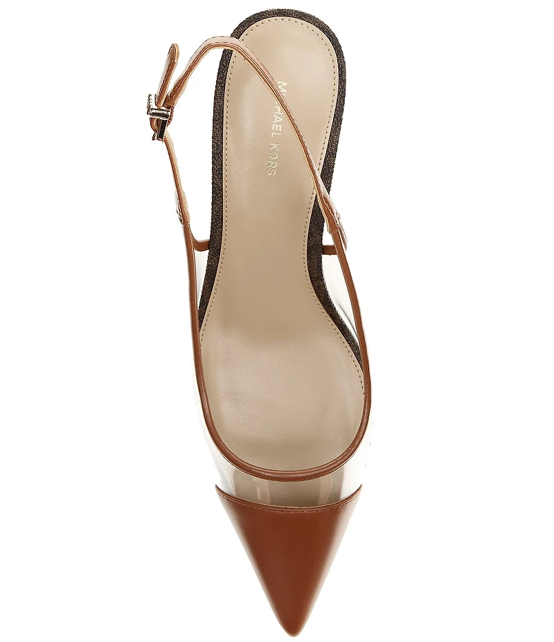Michael Kors Amara Clear Cap Toe Slingback Pumps