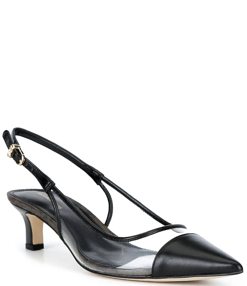 Michael Kors Amara Clear Cap Toe Slingback Pumps