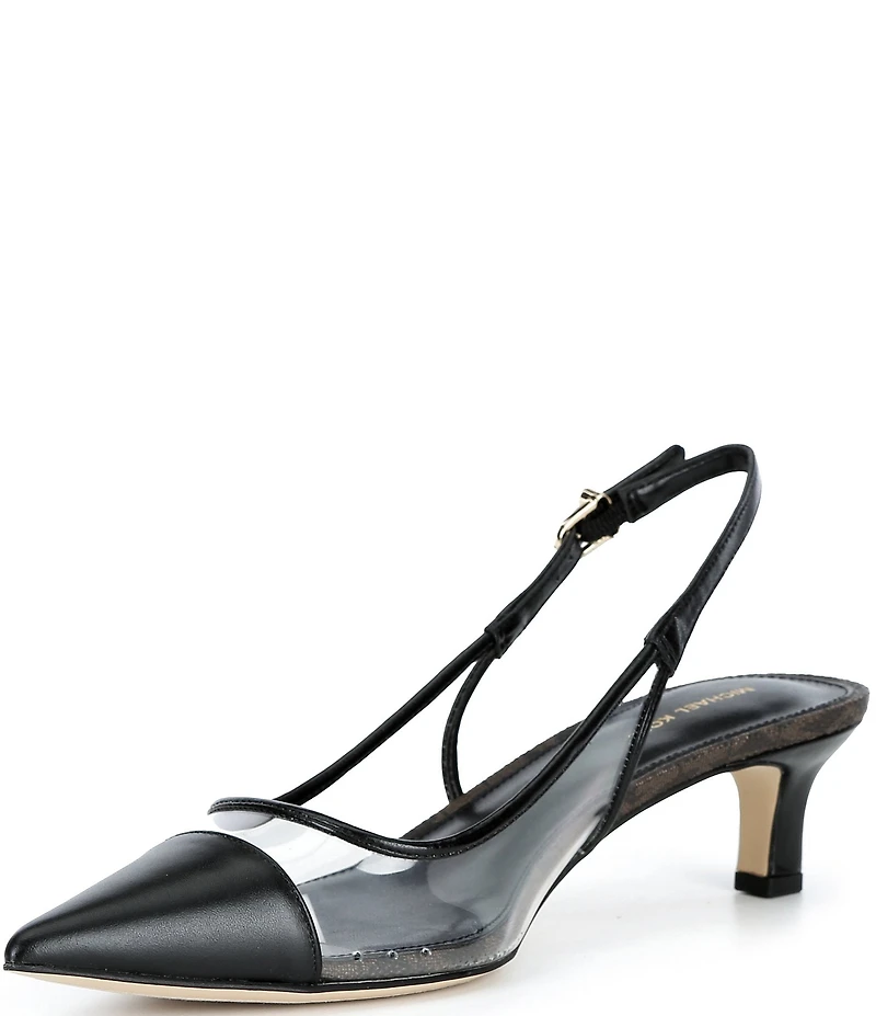 Michael Kors Amara Clear Cap Toe Slingback Pumps