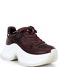 Michael Kors Arla Leather Lace Up Platform Trainer Sneakers