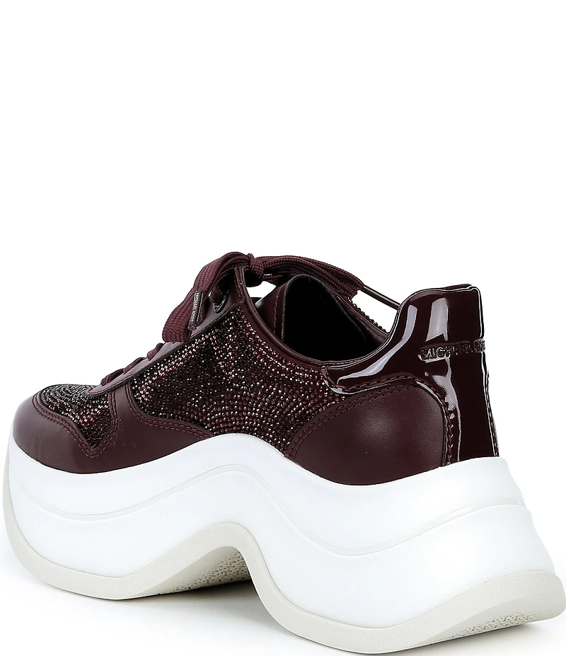 Michael Kors Arla Leather Lace Up Platform Trainer Sneakers