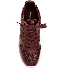 Michael Kors Arla Leather Lace Up Platform Trainer Sneakers