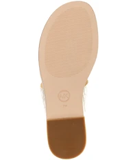 Michael Kors Berkley Signature Logo Leather Zip Slide Sandals
