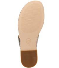Michael Kors Berkley Signature Logo Leather Zip Slide Sandals