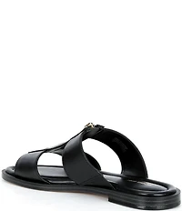 Michael Kors Berkley Leather Zip Hardware Slide Sandals