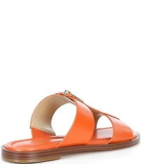 Michael Kors Berkley Leather Zip Hardware Slide Sandals