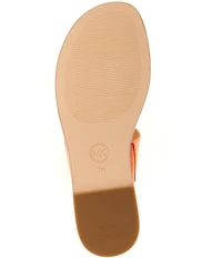 Michael Kors Berkley Leather Zip Hardware Slide Sandals