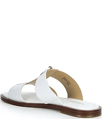 Michael Kors Berkley Leather Zip Hardware Slide Sandals