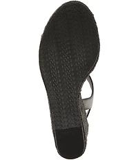 Michael Kors Berkley Leather Zip Up Espadrille Wedge Platform Sandals