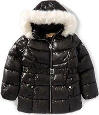 Michael Kors Big Girls Belted Stadium Coat
