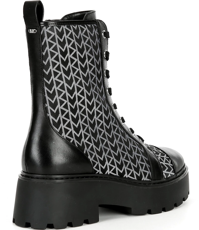 Michael Kors Blake Logo Jacquard Lace Up Booties