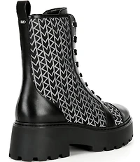 Michael Kors Blake Logo Jacquard Lace Up Booties