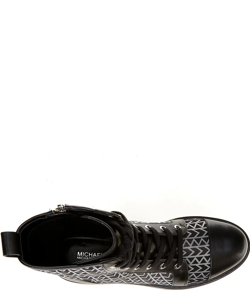 Michael Kors Blake Logo Jacquard Lace Up Booties