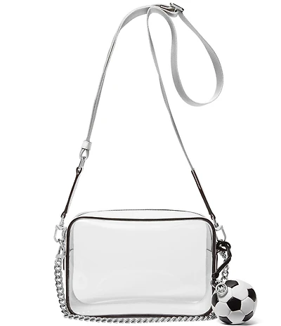 Michael Kors Bryant Medium Chain Clear Soccer Keychain Camera Crossbody Bag