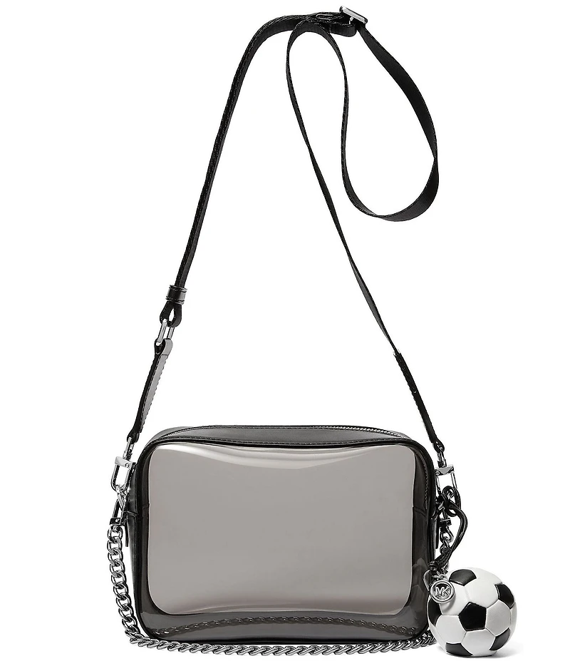 Michael Kors Bryant Medium Chain Clear Soccer Keychain Camera Crossbody Bag