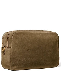 Michael Kors Bryant Medium Double Zip Chain Woven Suede Camera Crossbody Bag