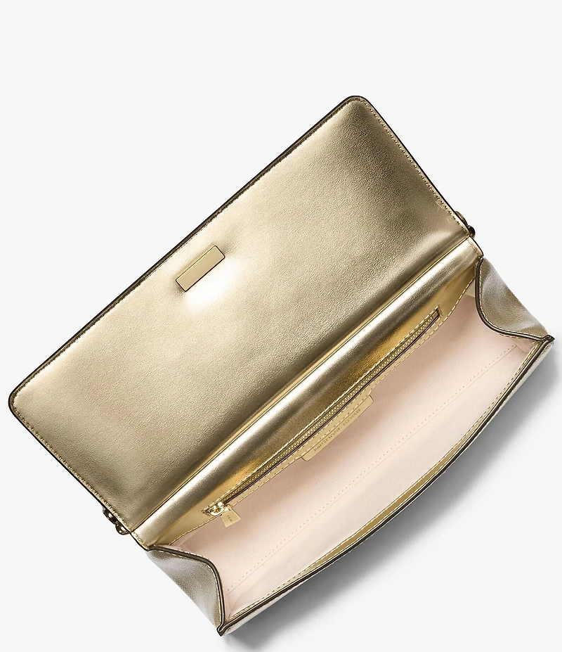 Michael Kors Carmine Medium East West Metallic Shoulder Bag