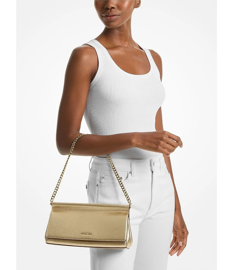 Michael Kors Carmine Medium East West Metallic Shoulder Bag