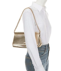 Michael Kors Carmine Medium East West Metallic Shoulder Bag