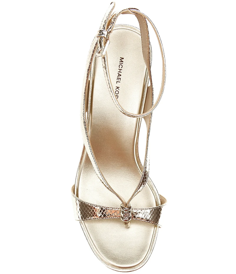 Michael Kors Cherie Metallic Ankle Wrap Dress Sandals