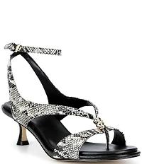 Michael Kors Cherie Snake Print Ankle Wrap Dress Sandals