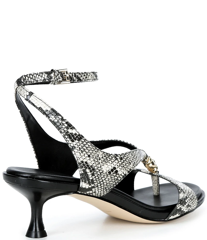 Michael Kors Cherie Snake Print Ankle Wrap Dress Sandals