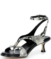 Michael Kors Cherie Snake Print Ankle Wrap Dress Sandals
