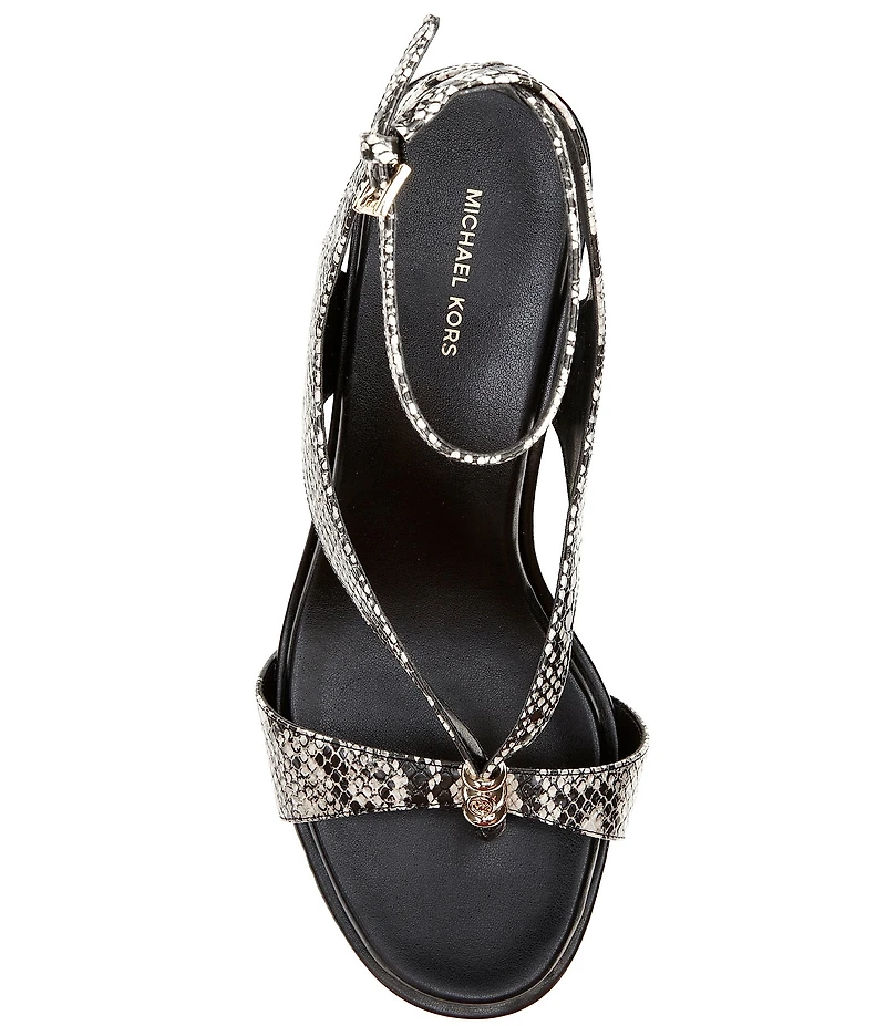 Michael Kors Cherie Snake Print Ankle Wrap Dress Sandals